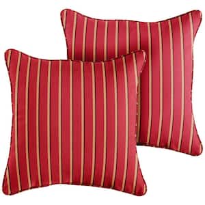 Sunbrella Harwood Crimson Outdoor Corded Throw Pillows (2-Pack)