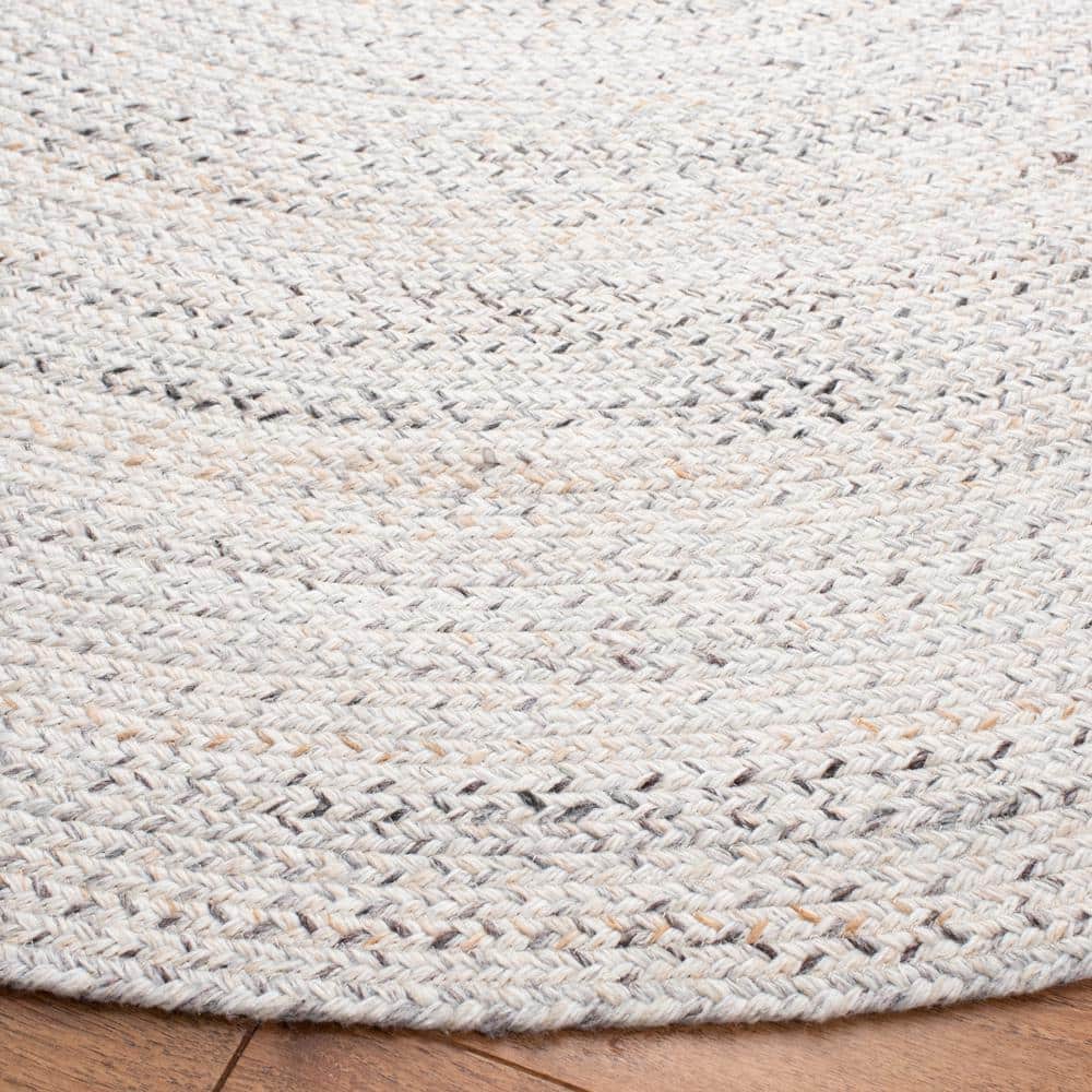 Braided Charcoal 8 ft. x 8 ft. Gradient Solid Color Round Area Rug - thumbnail 8