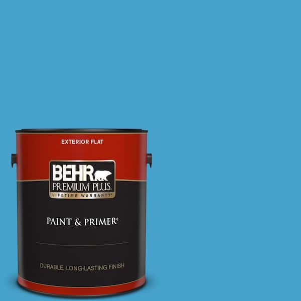 BEHR PREMIUM PLUS 1 gal. #540B-6 Sea Ridge Flat Exterior Paint & Primer