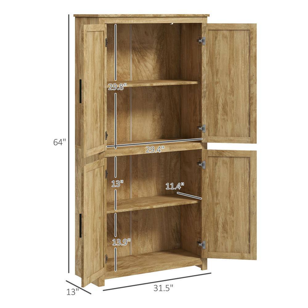 Natural Brown Rattan Kitchen Pantry Organizer with Adjustable Shelves
