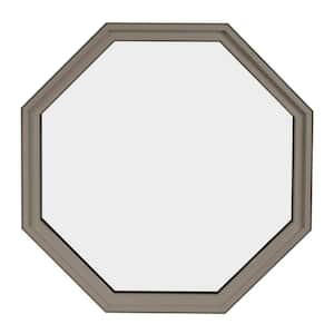 24 in. x 24 in. Octagon Sandstone 4-9/16 in. Jamb Geometric Aluminum Clad Wood Window