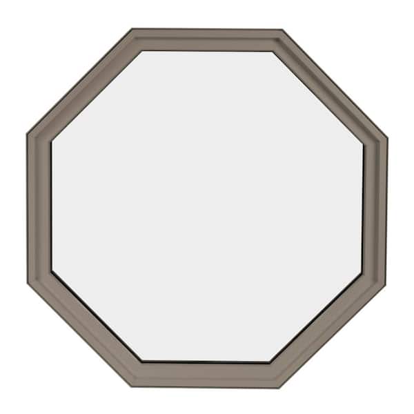 FrontLine 36 in. x 36 in. Octagon Sandstone 6-9/16 in. Jamb Geometric Aluminum Clad Wood Window