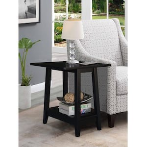 22 in. Black Square Dropleaf Side Table