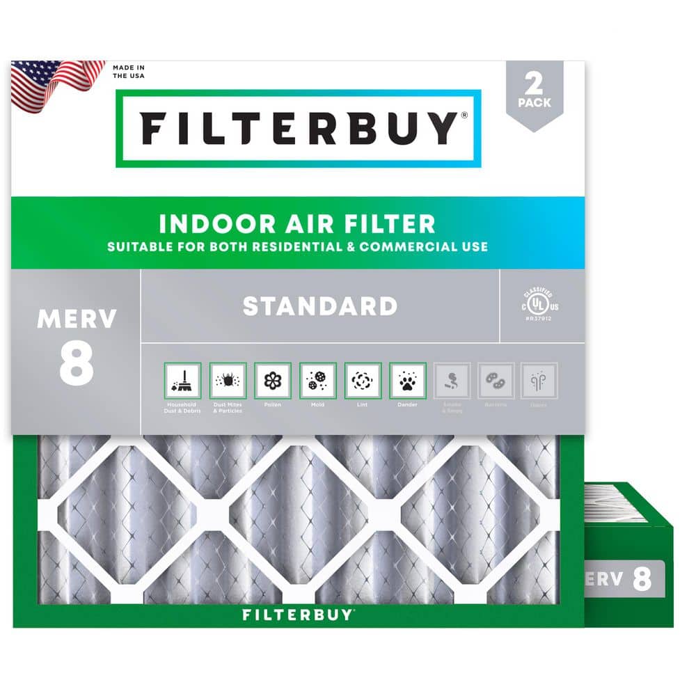 17.25 in. x 17.25 in. x 4 in. MERV 8 (FPR 5) Dust Defense Pleated HVAC AC Furnace Air Filters Replacement (2-Pack) price history on PriceWatchPro