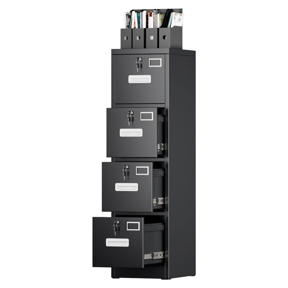 55 in. H Vertical File Cabinet with 4-Drawers in Black, Metal Filing Storage Cabinet with 4-Lock, A4 Letter/Legal Size price history on PriceWatchPro