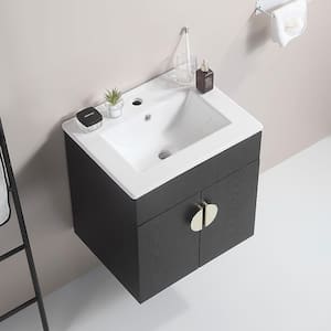 20 in. Drop-In Ceramic Bathroom Sink in Glossy White with Overflow Hole Prevents Leak for Bathroom