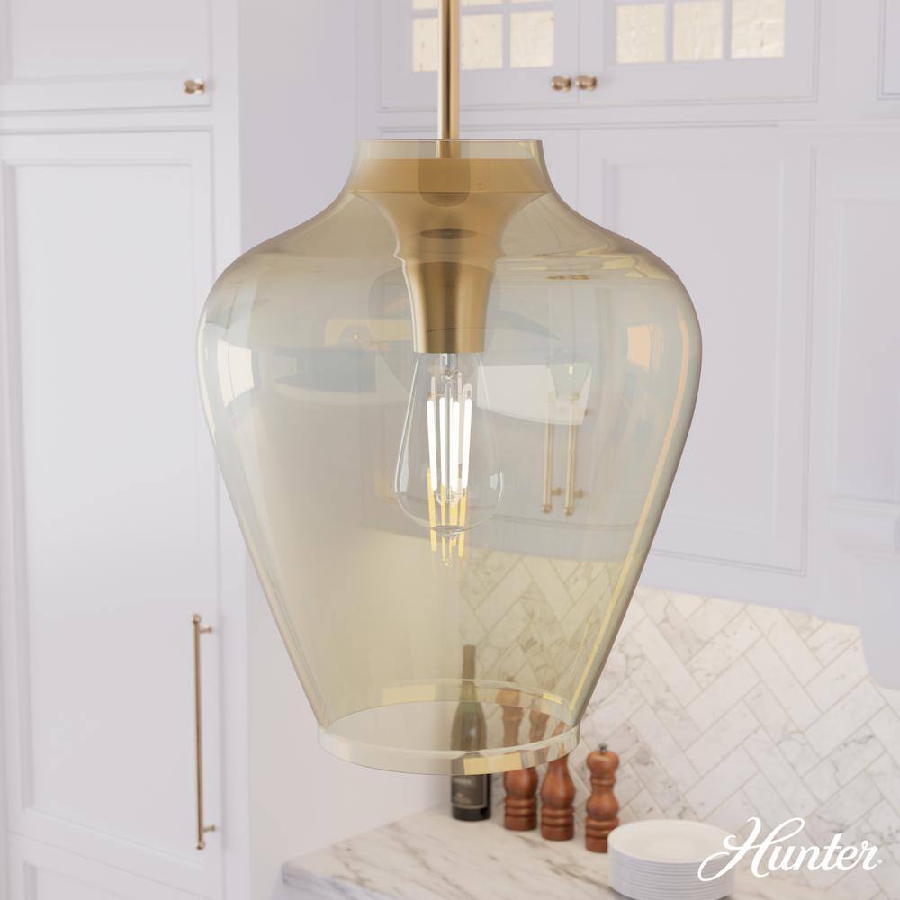 Alturas Gold Amber Iridescent Glass Globe Pendant Light