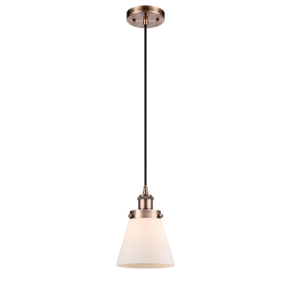 Innovations Cone 60 Watt 1 Light Antique Copper Shaded Mini Pendant   Antique Copper Innovations Pendant Lights 916 1p Ac G61 64 1000 