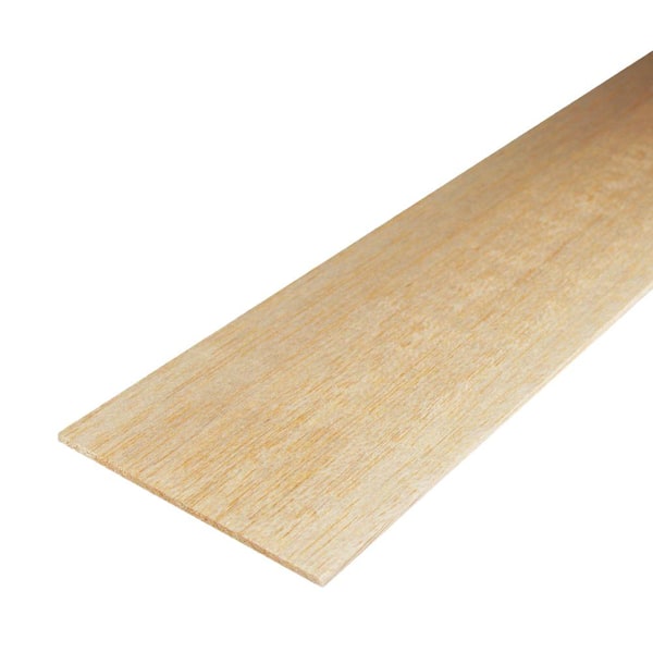 HOUSE OF FARA 3/32 in. D x 3 in. W x 3 in. L Unfinished Balsa Project Wood Drip Cap Moulding