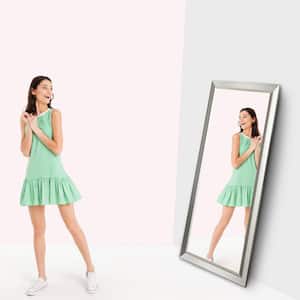 Framed Bevel Leaner Full Length Floor Mirror, XL Wall Mirror, Large Rectangle Standing Mirror for Bedroom 66" L x 32" W