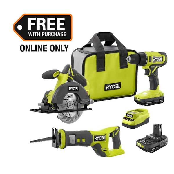 ONE+ 18V Cordless 2-Tool Combo Kit w/ Drill/Driver, Circular Saw, (2) 1.5 Ah Batteries, Charger, & Recip Saw