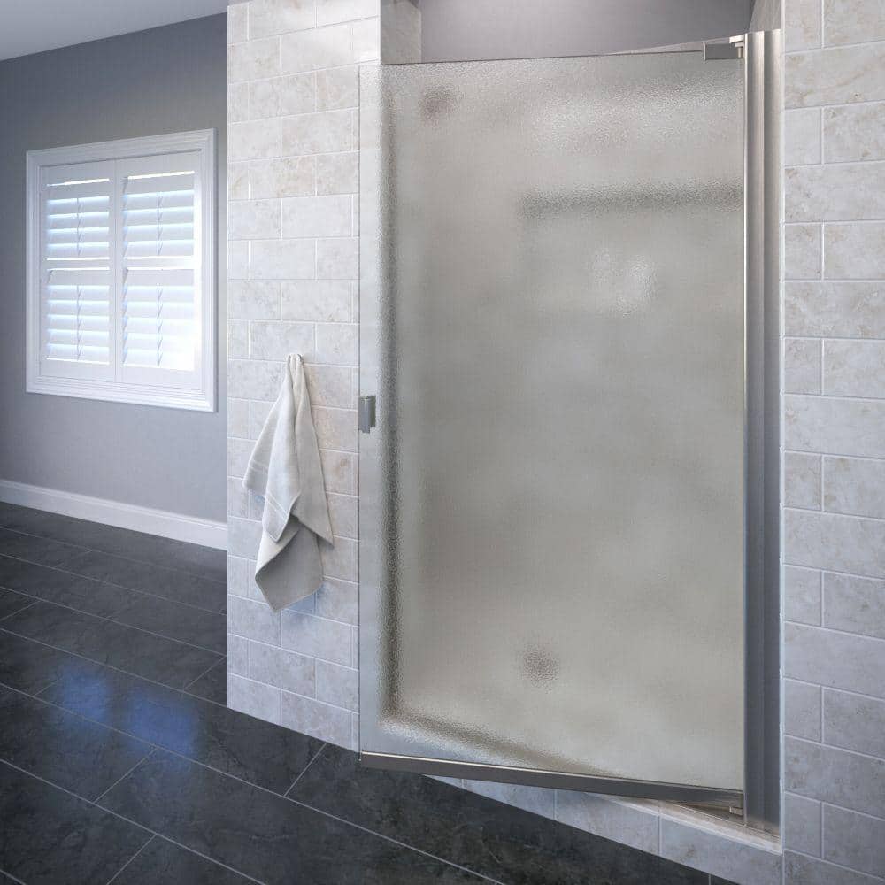 Armon 25-1/8 in. x 66 in. Semi-Frameless Pivot Shower Door in Brushed Nicke