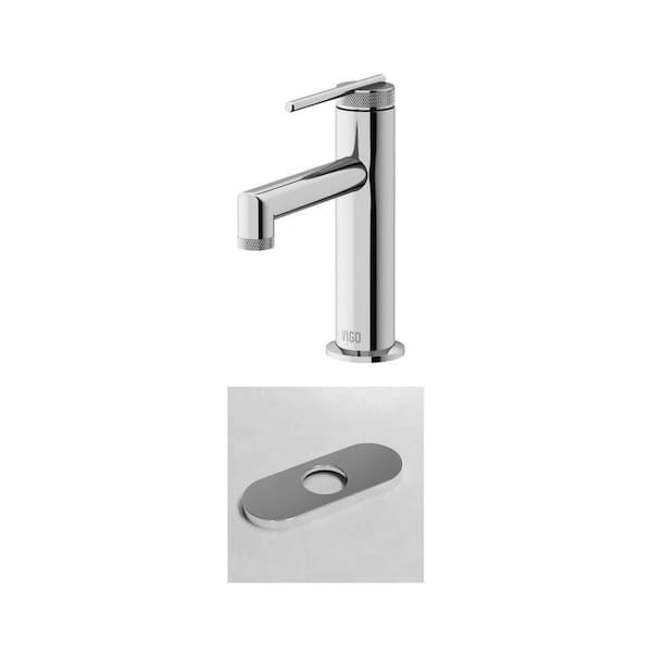 Sterling Single-Hole Bathroom Faucet with 5.5 in. Deck Plate in Chrome (2-Piece Set)