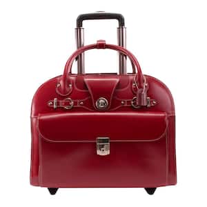 Edgebrook 15 in. Red Top Grain Cowhide Leather Ladies Laptop Briefcase