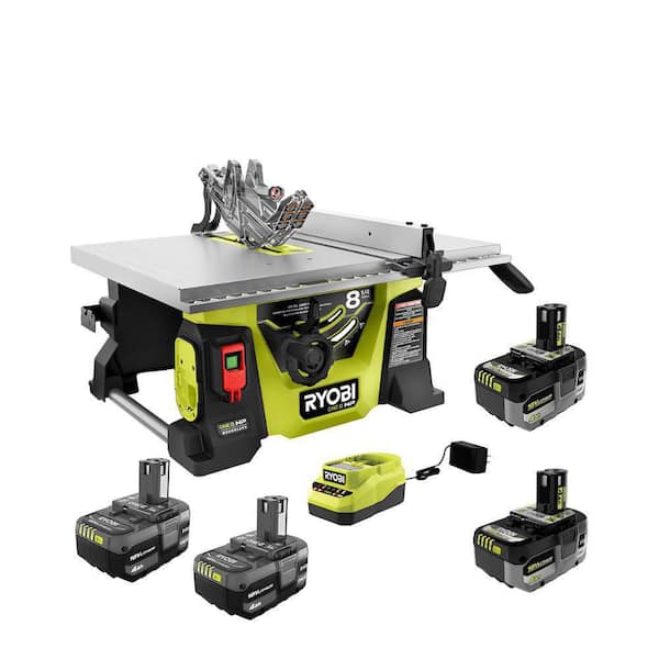 ONE+ HP 18V Brushless Cordless 8-1/4 in. Compact Portable Jobsite Table Saw Kit with (4) 4.0 Ah Batteries and Charger