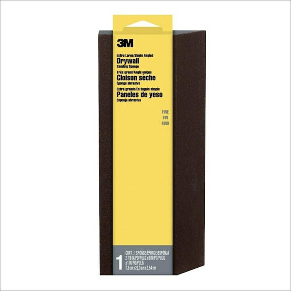 3M 2-7/8 in. x 8 in. x 1 in. 150 Fine Grit Extra Large Angled Drywall Sanding Sponge