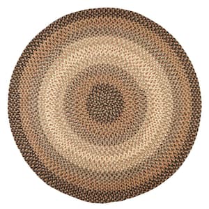 Ombre Taupetone 6 ft. x 6 ft. Round Indoor/Outdoor Braided Area Rug
