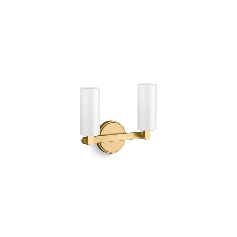 Crue 2-Light Brushed Moderne Brass Wall Sconce price history on PriceWatchPro