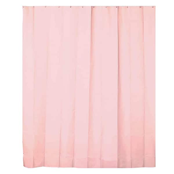 EVIDECO French home goods Solid Eva 71 in. x 78 in. Light Pink Bath Shower Curtain