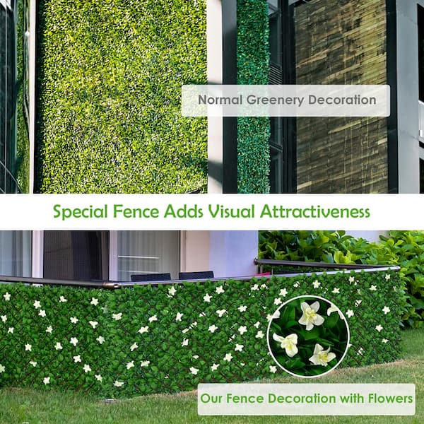 ColourTree Artificial Hedges Faux Ivy Leaves Fence Privacy Screen 39 in x 178 in