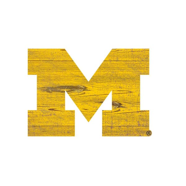 University of Michigan Distressed Logo Cutout Decorative Sign