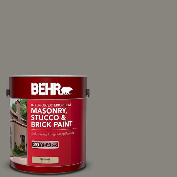 BEHR 1 gal. #SC-137 Drift Gray Flat Interior/Exterior Masonry, Stucco and Brick Paint