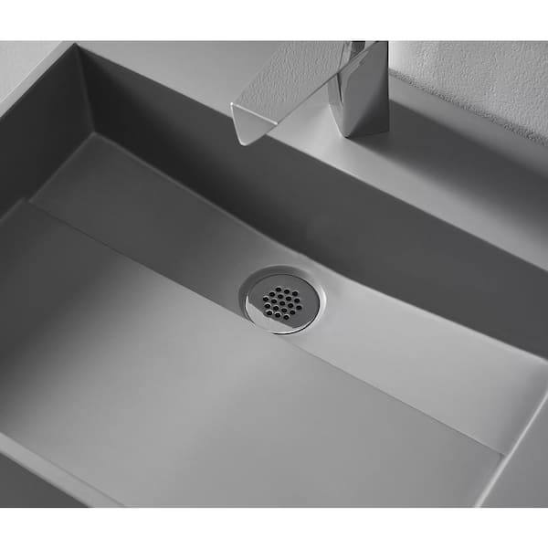 Serene Valley SVWS605-40WH 40 in. Wall-Mount or Countertop Bathroom Hidden Drain Sink with Single Faucet Holes Sink Finish: White