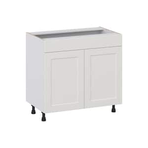 Littleton Painted Gray Recessed Assembled 36 in.W x 34.5 in.H x 21 in.D False Front Vanity Sink Base Kitchen Cabinet