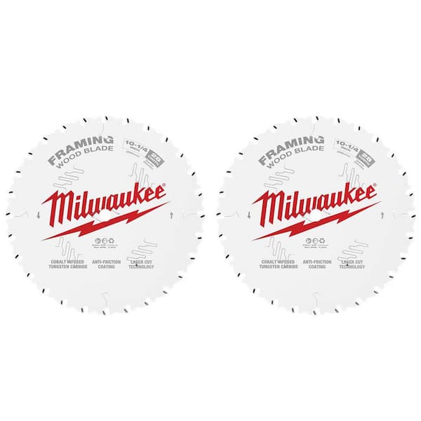Milwaukee 10-1/4 in. x 28 Carbide Teeth Framing Circular Saw Blades (2-Pack)