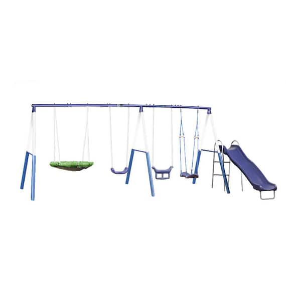 XDP Recreation Surf N Swing Outdoor Backyard Swing Set Playset with Saucer Disc