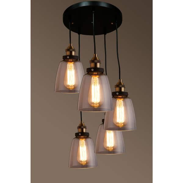 Brown//Gold Onli Lie Chandelier 5/ Lights E14 60/ cm x h 100/ cm