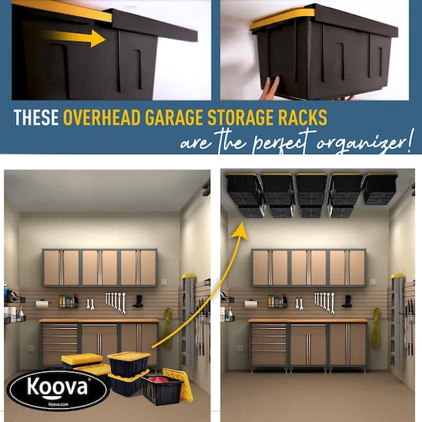 Koova Overhead Bin Rack for Three Bins Overhead Garage Storage Rack