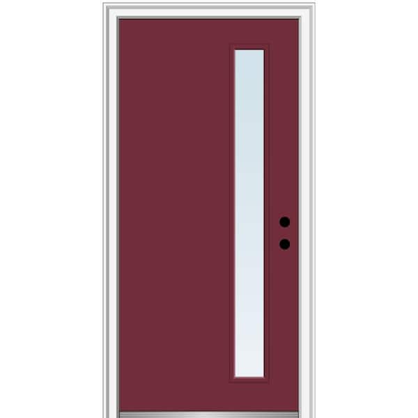 MMI DOOR 36 in. x 80 in. Viola Left-Hand Inswing 1-Lite Clear Low-E Painted Fiberglass Prehung Front Door on 4-9/16 in. Frame