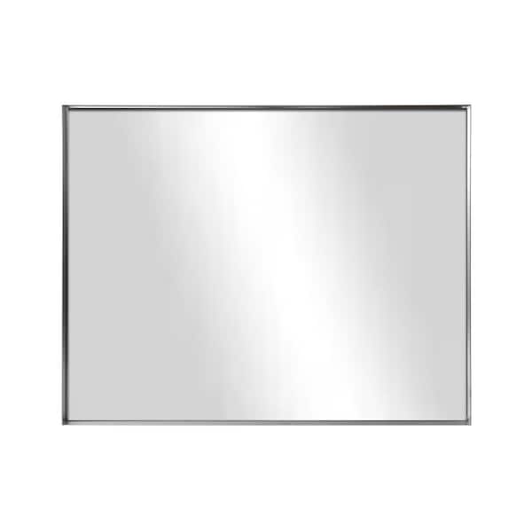 Unbranded 40 in. W x 30 in. H Large Rectangular Aluminum Framed Wall Bathroom Vanity Mirror in Silver