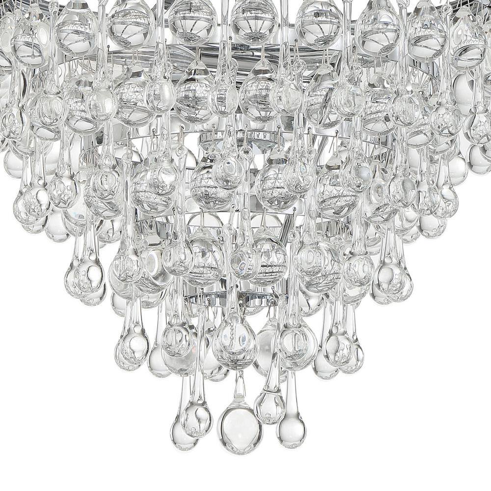 Calypso Polished Chrome 3-Light Mini Chandelier with Smooth Glass Drops