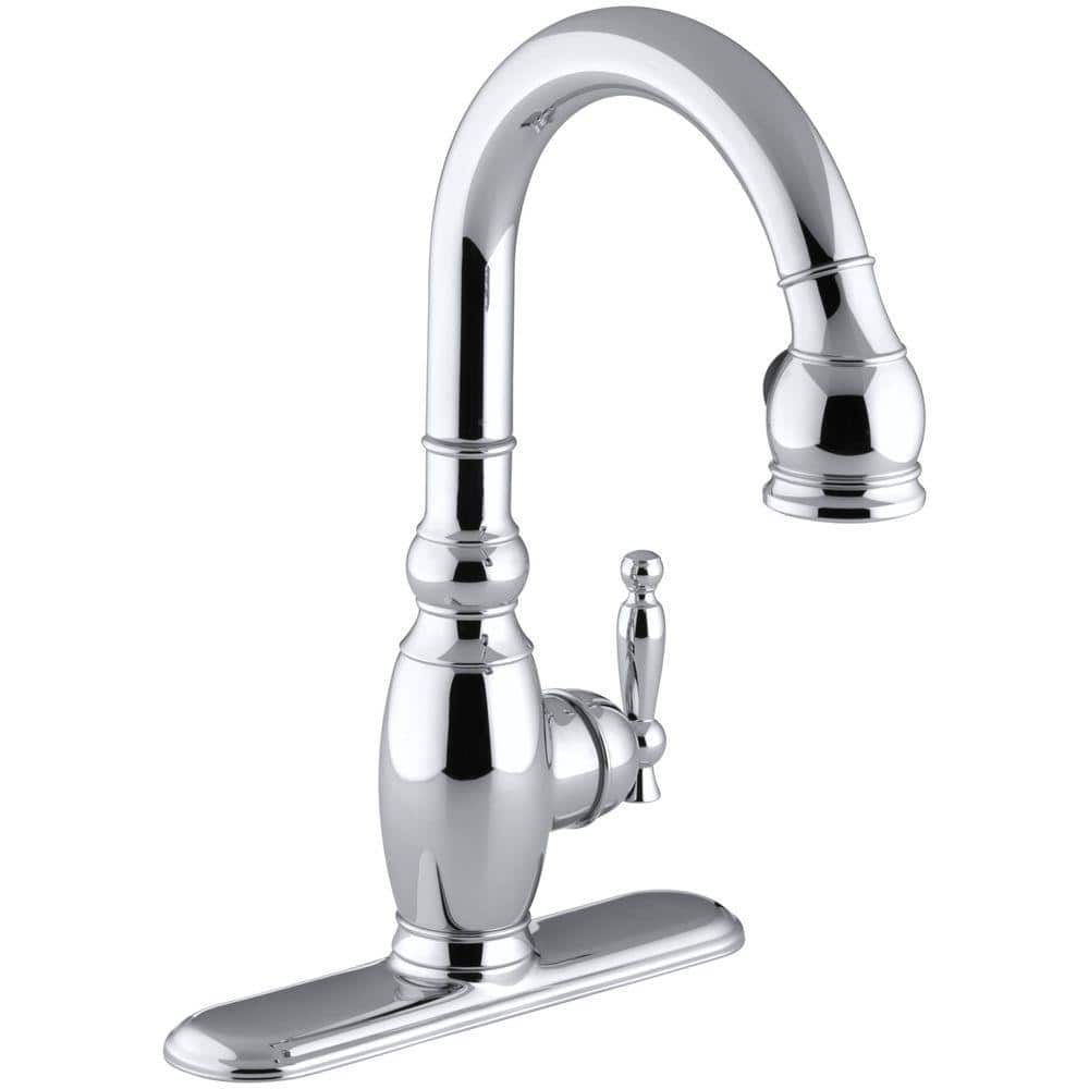 kohler vinnata 1 or 3 hole single handle pull down sprayer secondary bar faucet in polished chrome k 691 cp the home depot