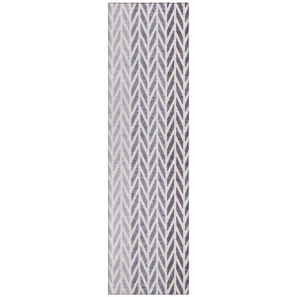 Chantille Machine Washable Indoor/Outdoor Abstract ACN3041 Purple 2 ft. x 7 ft. Runner Rug