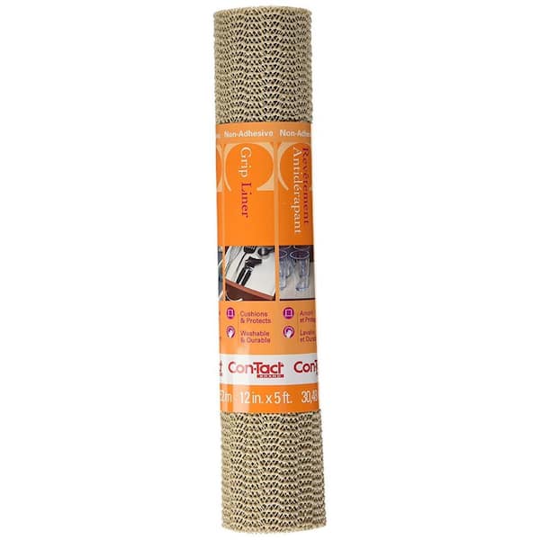 Con-Tact 12 In. x 4 Ft. Taupe Grip Premium Non-Adhesive Shelf
