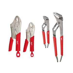 Torque Lock Curved Jaw Locking Pliers and 6 in. and 10 in. Straight-Jaw Pliers Set (4-Piece)