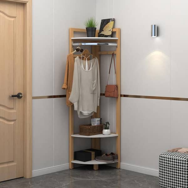 3 Freestanding Towel Rack, Coat Rack, Multi-Layer Corner Storage Rack with  Hanger in White YX-110 - The Home Depot