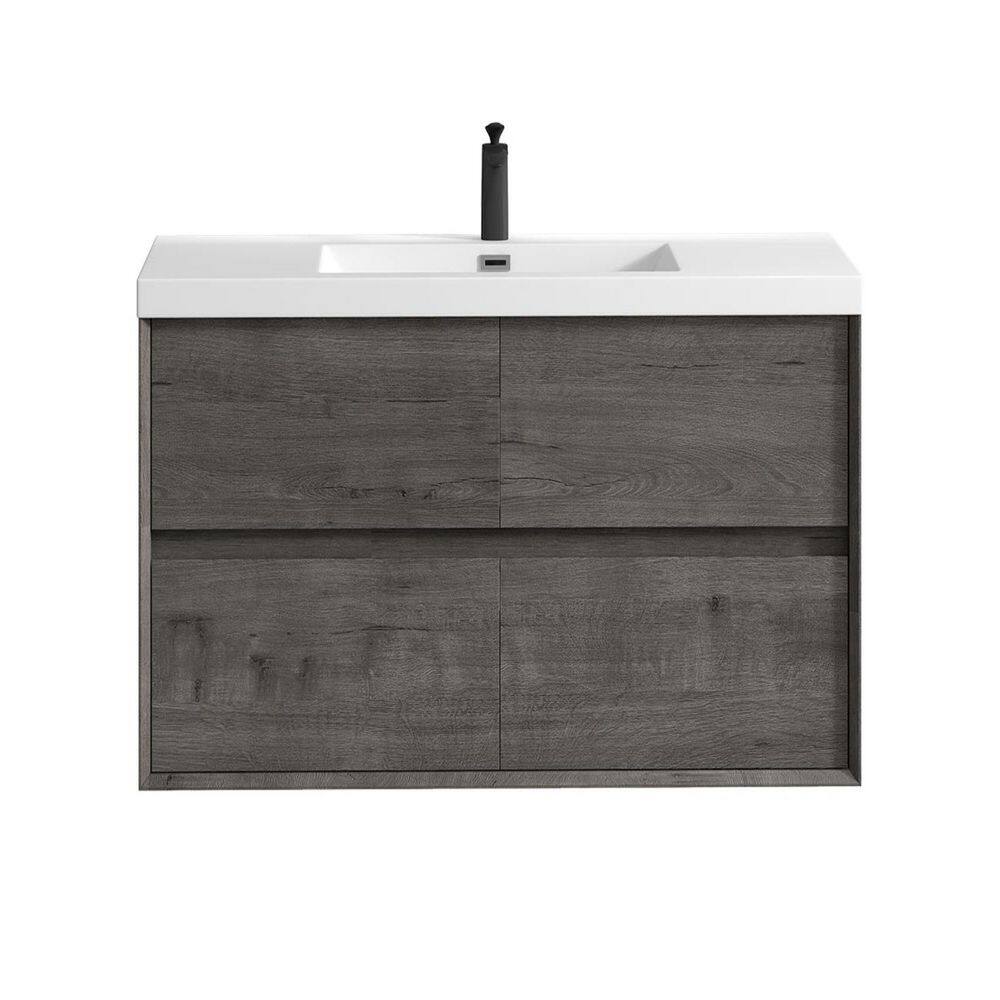 Kingdee 48 in. W x 20 in. D x 26 in. H Single Sink Floating Bath Vanity in Smoke Oak with White Acrylic Top price history on PriceWatchPro
