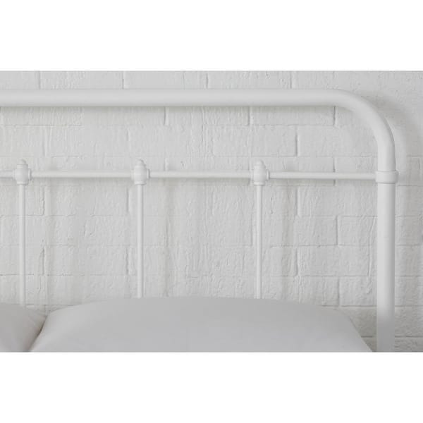 Dorley Farmhouse White Metal Twin Standard Bed (42.91 in. W x 53.5 in. H)