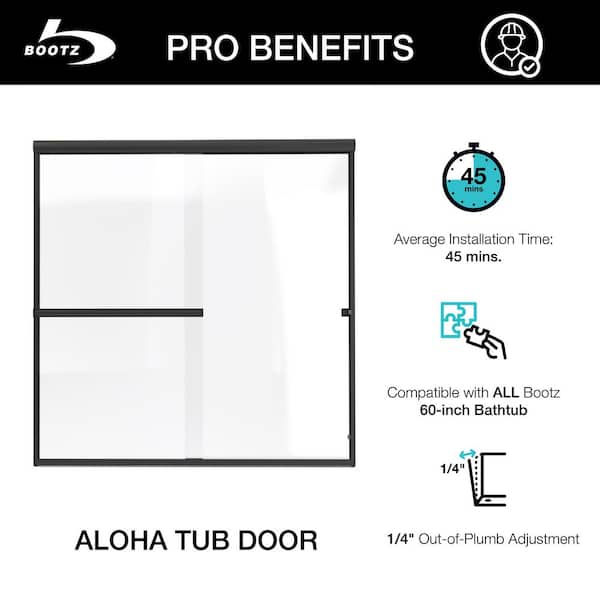 Bootz Industries Aloha 56 - 60 in. W x 58 in. H Semi-Frameless