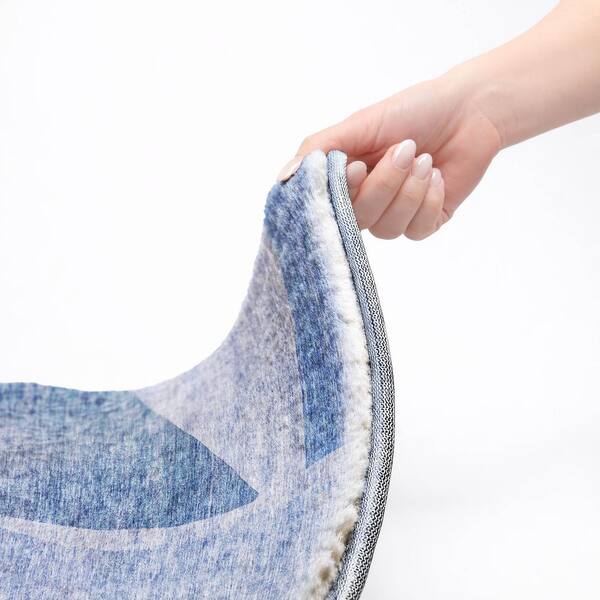 Dream Shag Premium Machine Washable Abstract ADS665 Navy 9 ft. x 12 ft. Area Rug