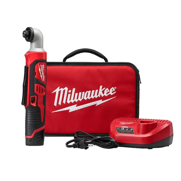 Milwaukee M12 12V Lithium-Ion Cordless 1/4 in. Right Angle Hex Impact Driver Kit W/(1) 1.5Ah Batteries, Charger & Case