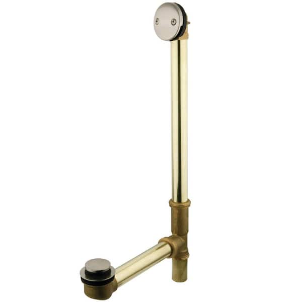 Kingston Brass Made To Match Toe Touch Tub Waste and Overflow in Brushed Nickel with Overflow