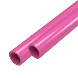 1/2 in. x 5 ft. Furniture Grade Schedule 40 PVC Pipe in Pink, Pressure (2-Pack)