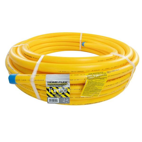 Underground Gas Pipe Line HOME-FLEX 1 inches x 100 feet Yellow Polyethylene