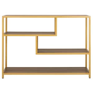 Reese 42 in. Brown/Gold Wood Console Table