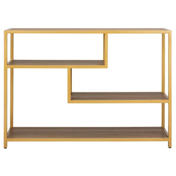 SAFAVIEH Reese 42 in. Brown/Gold Wood Console Table